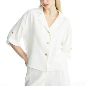 Half-sleeve Boxy Shirt - Ivory, L